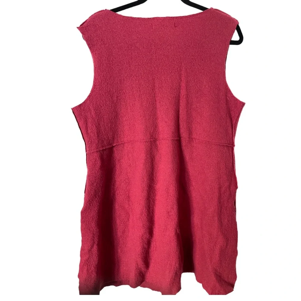Cut Loose Pink 100% Wool Topper‎ Sweater Vest lagenlook Tunic
